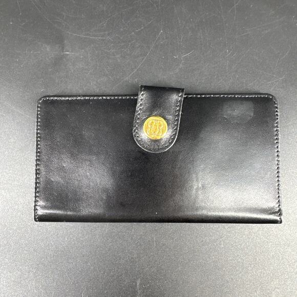 Bosca Women’s Black Signature Leather Credit Envelope Wallet Card 16 Slots - Picture 1 of 12